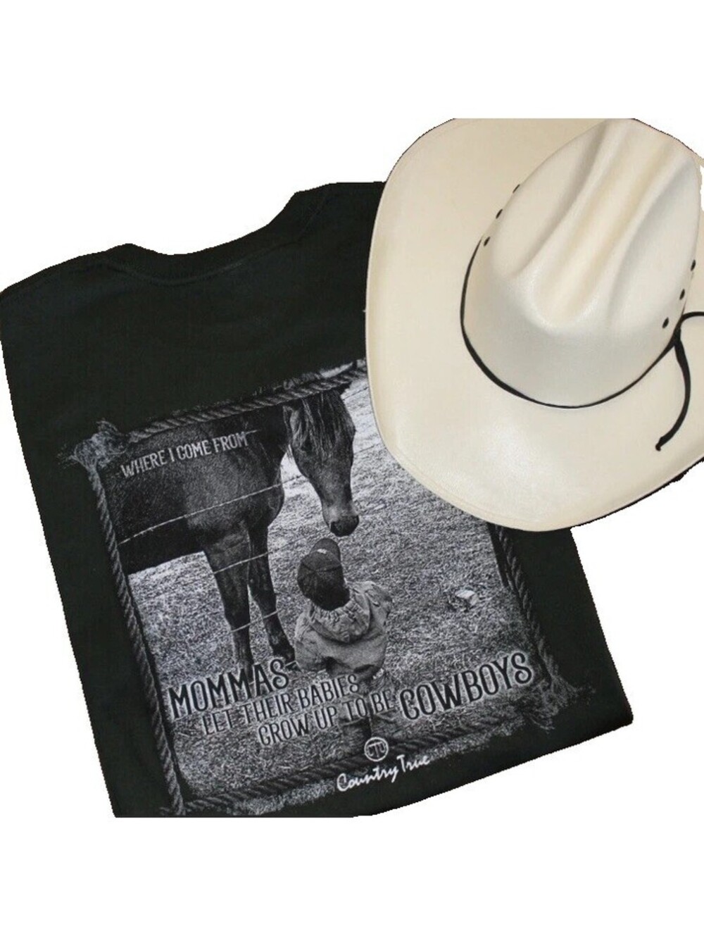 Country True Outfitters Western Cowboy Graphic T-Shirt Green XL 100% Cotton NEW